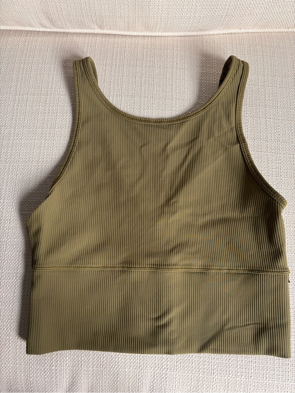 lululemon athletica Olive Green Ribbed Crop Tank